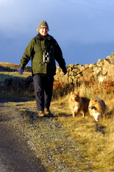 Pam out walking with the
                                        dogs
