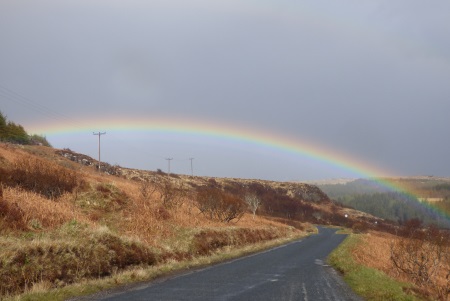 Rainbow
                                    over Mishnish Lochs